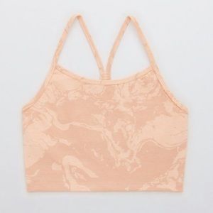 Offline by Aerie The Hugger Longline Racerback Sports Bra (peach)